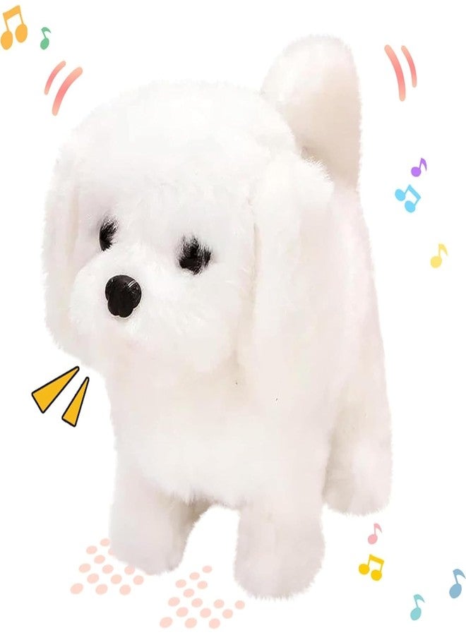 Jenon Hopping Walking Dog Toy with Sounds - Jumping, Wiggling Ears & Twitching Nose | Interactive Educational Pet Toy for Kids & Babies (White) - Image 1